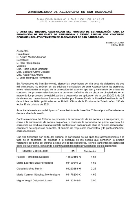 Acta tribunal corrección Aldeanueva de san Bartolome signed signed 001